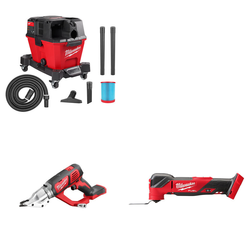 Milwaukee 0910-20 Wet/Dry Vac Kit W/ 2635-20 Shear and 2836-20 Multi-Tool