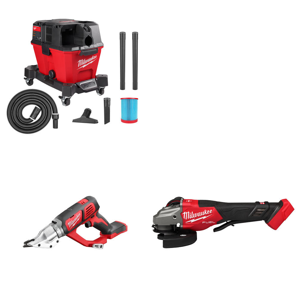 Milwaukee 0910-20 Wet/Dry Vac Kit W/ 2635-20 Shear and 3670-20 Grinder