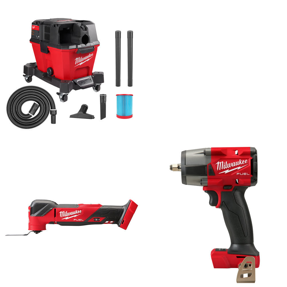 Milwaukee 0910-20 Wet/Dry Vac Kit W/ 2836-20 Multi-Tool and 2960-20 Impact Wrench