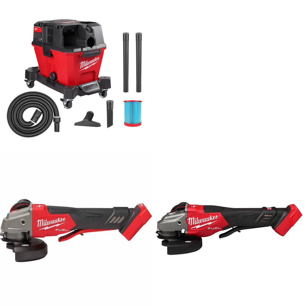 Milwaukee 0910-20 Wet/Dry Vac Kit W/ 2888-20 and 3670-20 Grinders