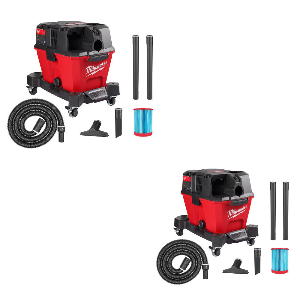 Milwaukee 0910-20 M18 FUEL 6 Gal Wet/Dry Vacuum, 2 Pack Kit