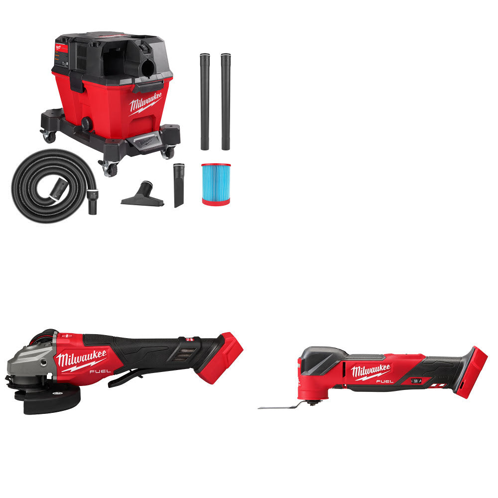 Milwaukee 0910-20 Wet/Dry Vac Kit W/ 3670-20 Grinder and 2836-20 Multi-Tool