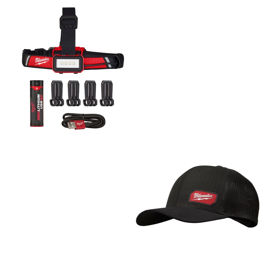 Milwaukee 2115-21 USB Rechargeable Headlamp w/ FREE 505B Snapback Trucker Hat