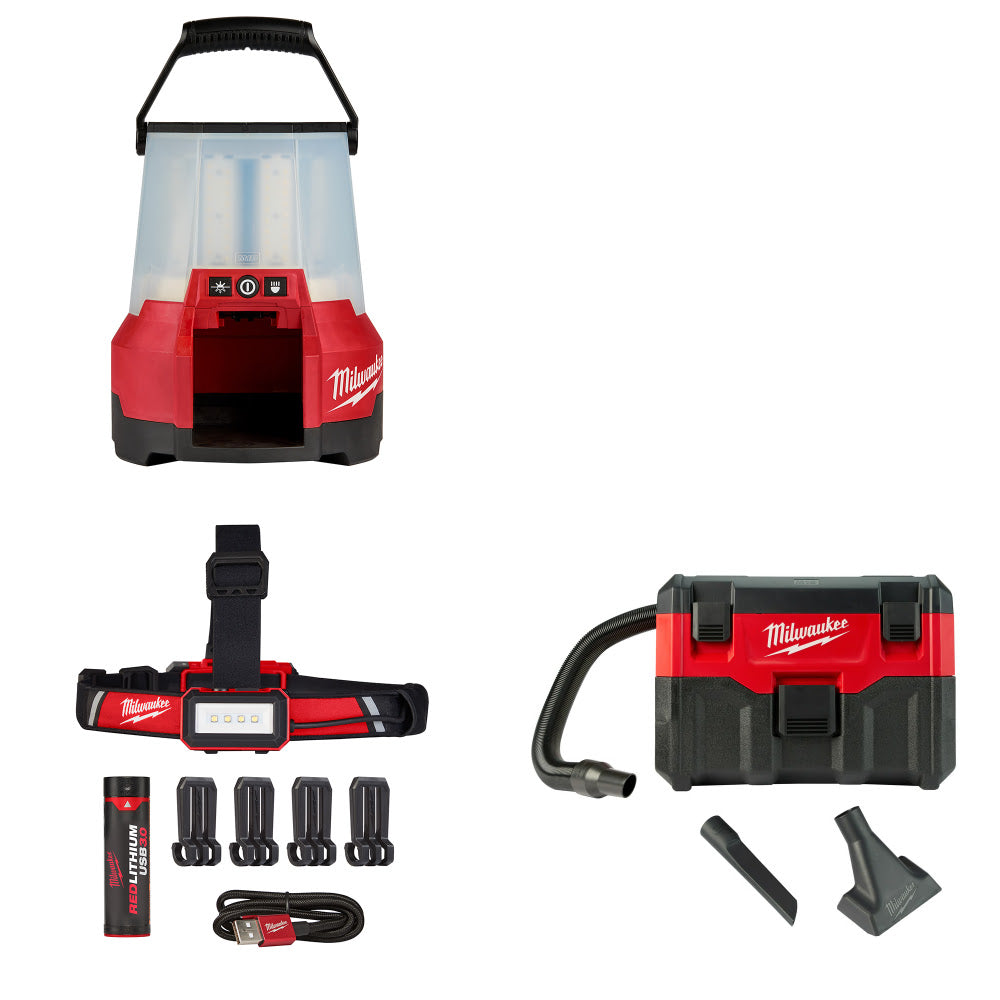 Milwaukee 2145-20 M18 LED Site Light W/ FREE 2115-21 Headlamp & Vacuum, Bare