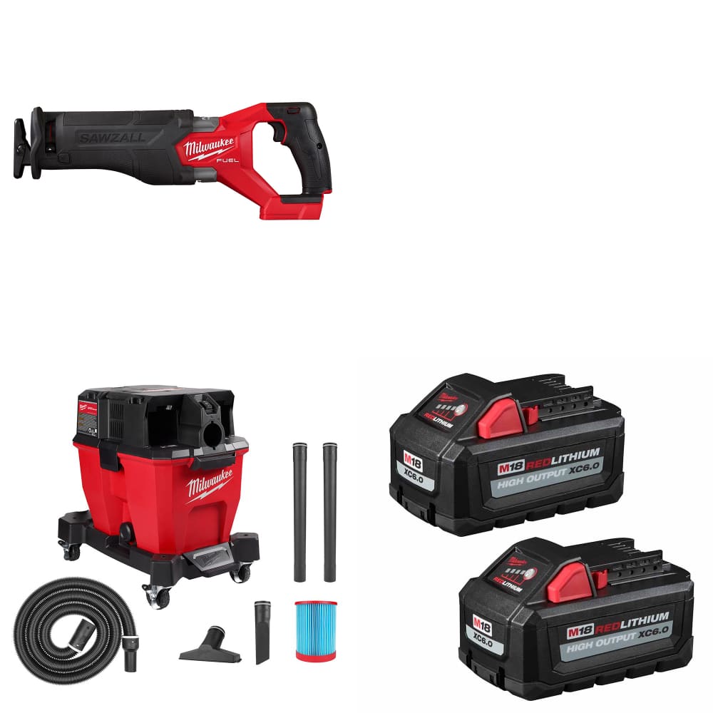 Milwaukee 2821-20 M18 FUEL Recip Saw W/ 0920-20 M18 Vacuum & FREE Battery-2Pk