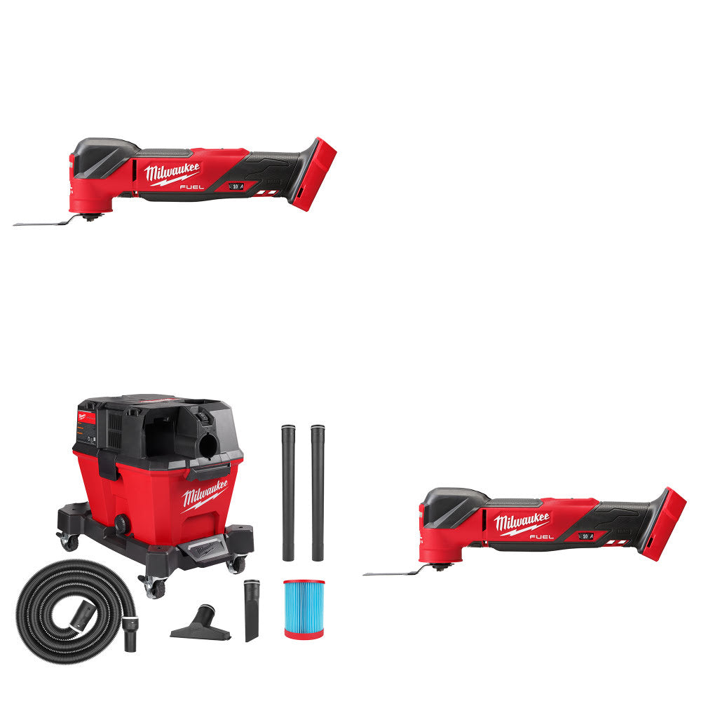 Milwaukee 2836-20 Multi-Tool, 2 Pack Kit W/ 0910-20 6 Gal Wet/Dry Vac