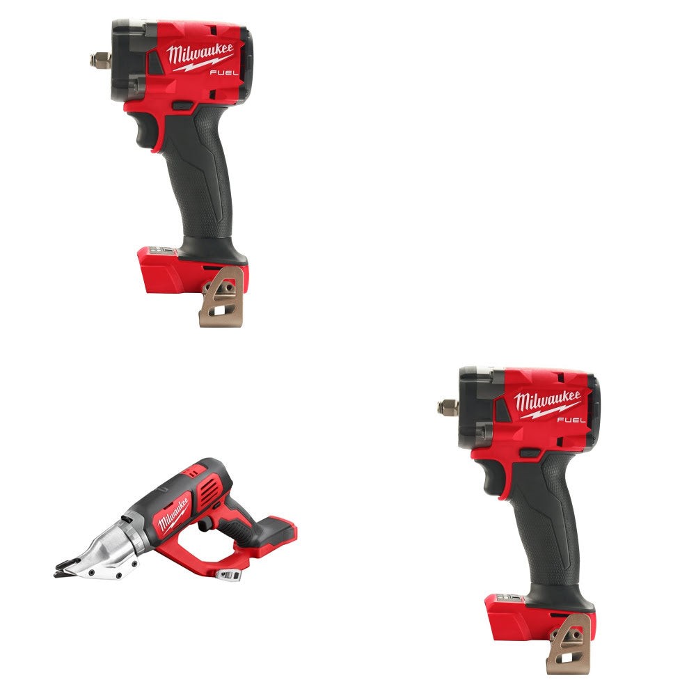 Milwaukee 2854-20 3/8" Impact Wrench, 2 Pack Kit W/ 2635-20 Shear