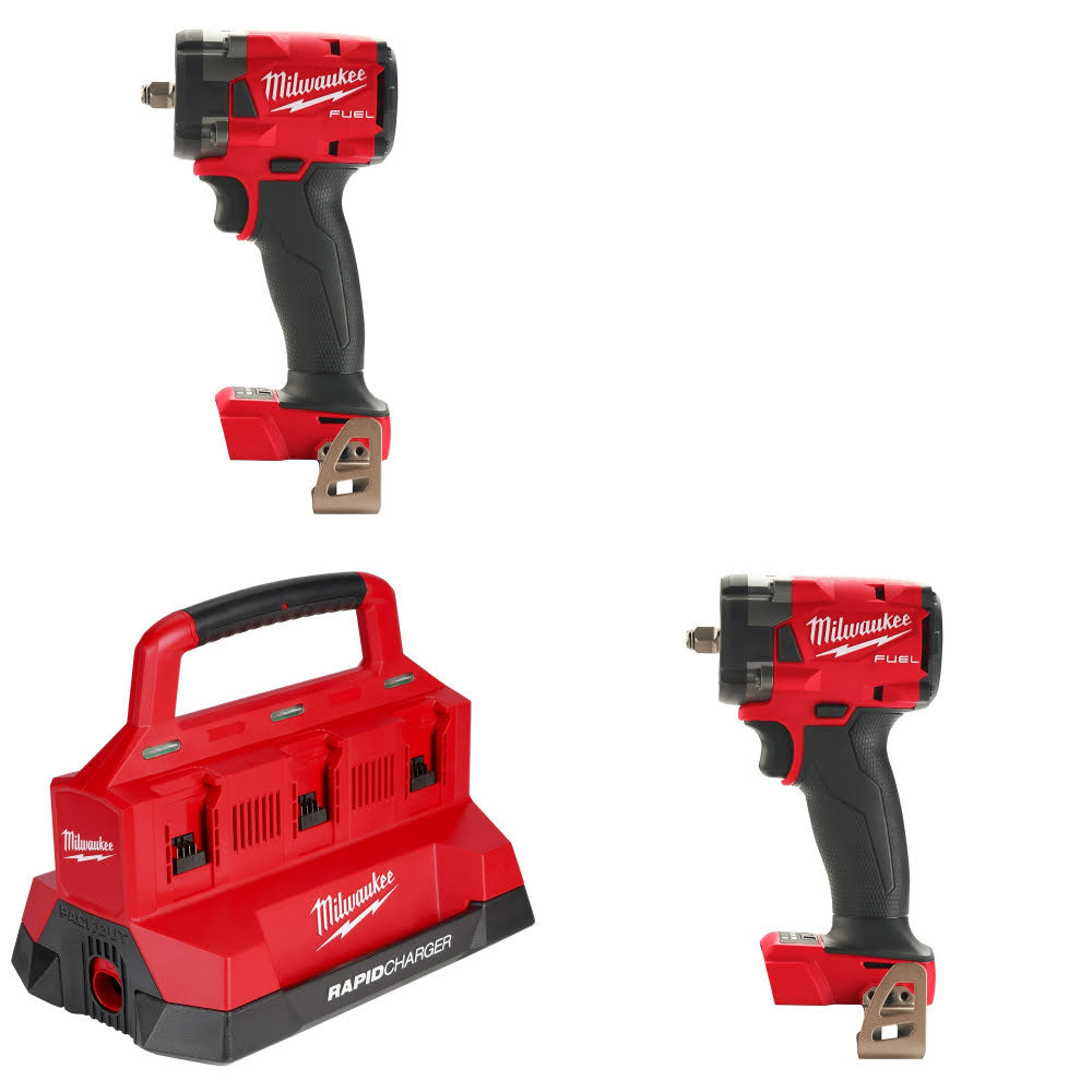 Milwaukee 2854-20 3/8" Impact Wrench, 2 Pack Kit W/ 48-59-1809 Charger