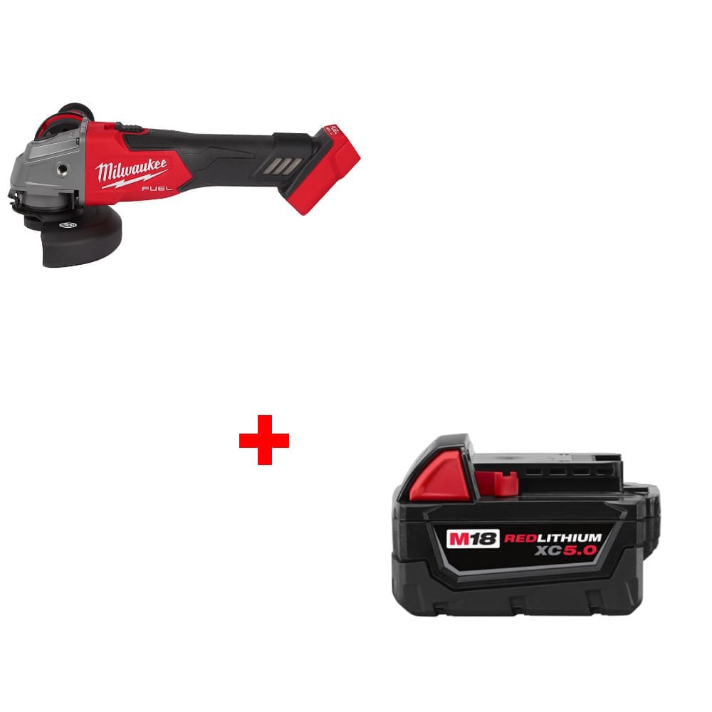 Milwaukee 2881-20 M18 FUEL 4-1/2"/5" Grinder w/ FREE 48-11-1850 M18 Battery Pack