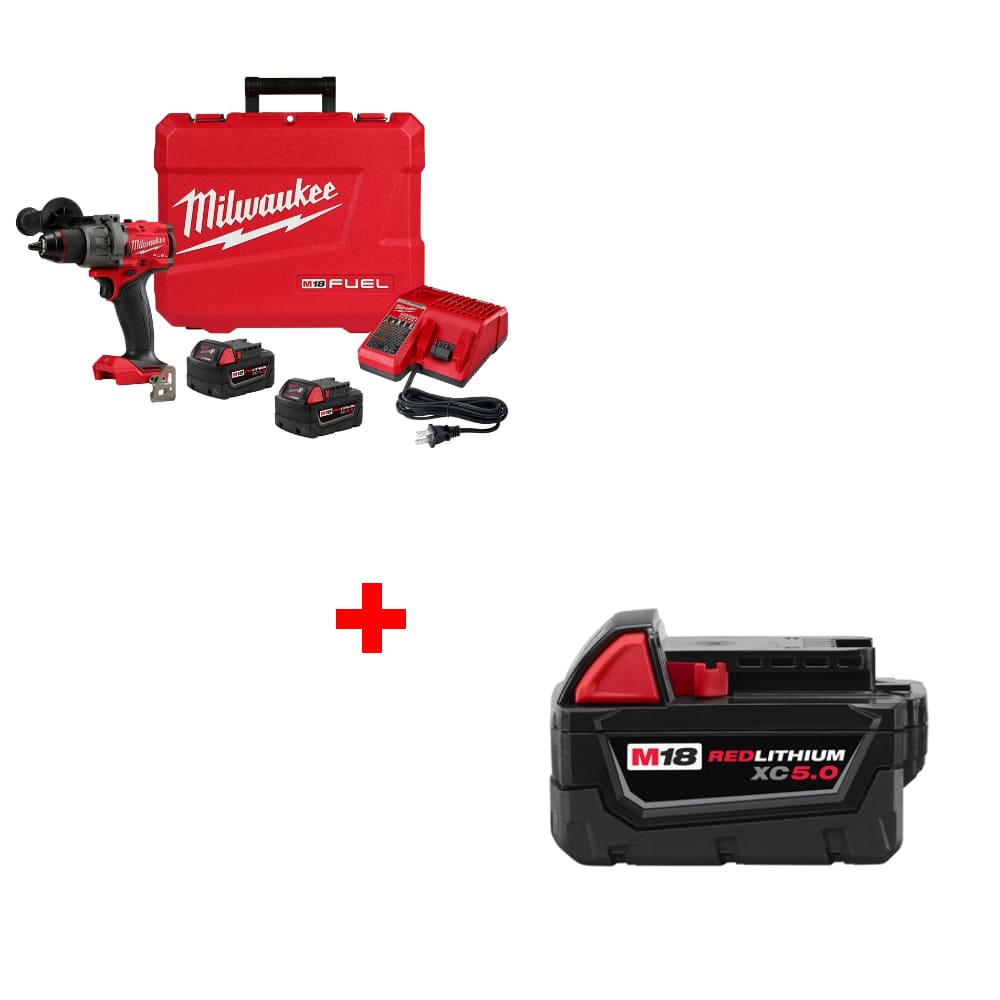 Milwaukee 2904-22 M18 FUEL Drill/Driver Kit w/ 48-11-1850 M18 Battery Pack