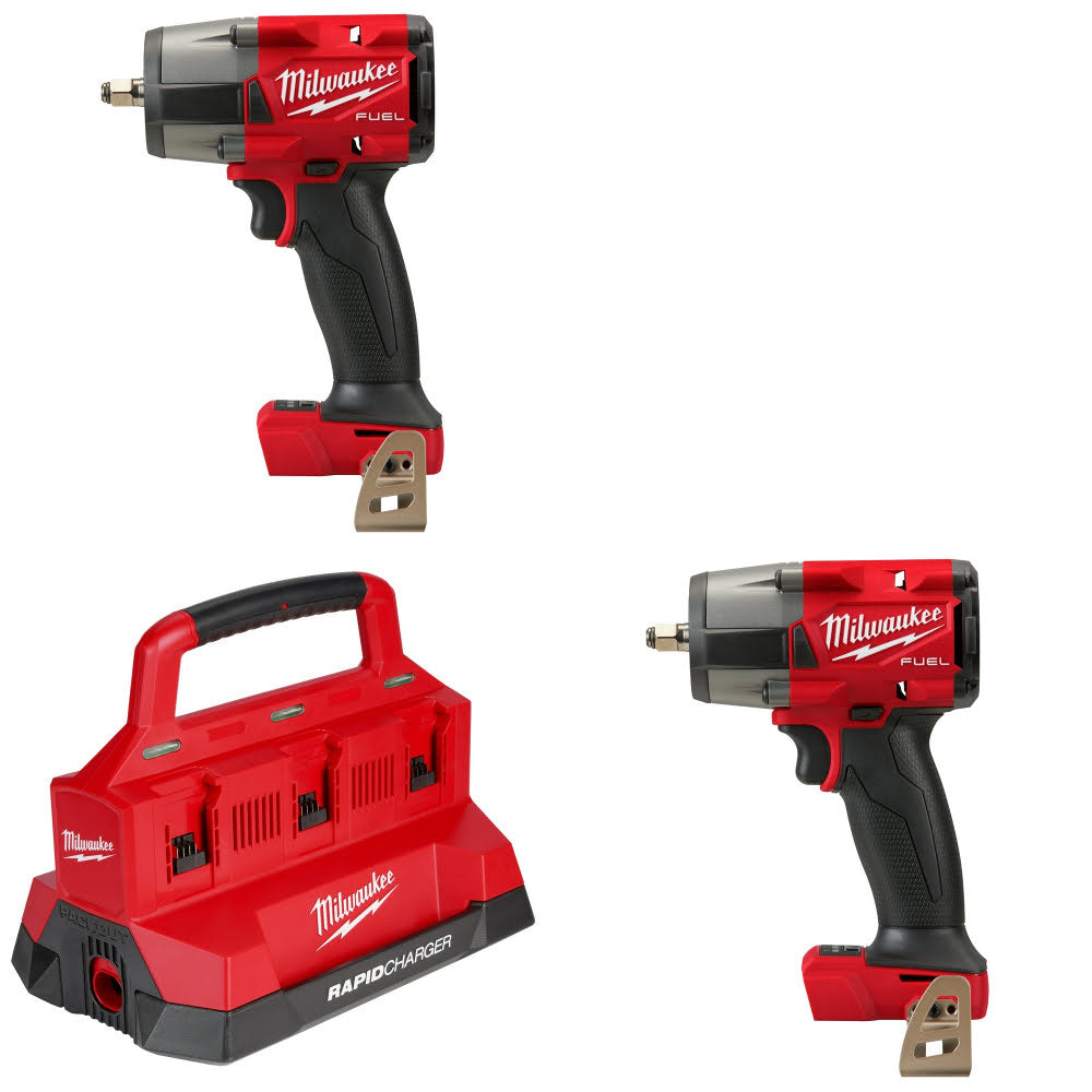 Milwaukee 2960-20 3/8" Impact Wrench, 2 Pack Kit W/ 48-59-1809 Charger