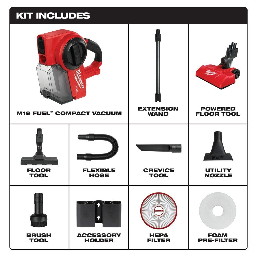 Milwaukee 0940-20 M18 FUEL Compact Vacuum - 2