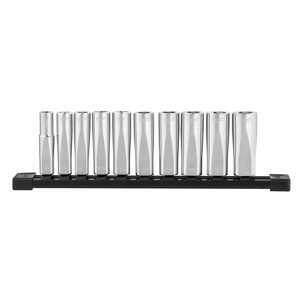 Milwaukee 48-22-9505 3/8" Drive 10pc Deep Well Socket Set - Metric