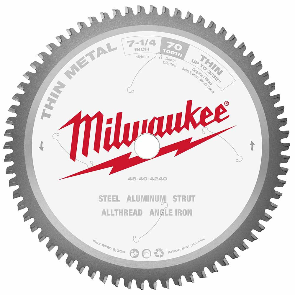 Milwaukee 48-40-4240 7-1/4" 70T METAL CSB, 5/8"