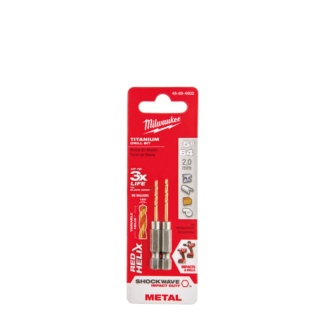 Milwaukee 48-89-4602 5/64" Titanium Shockwave Drill Bit - 2