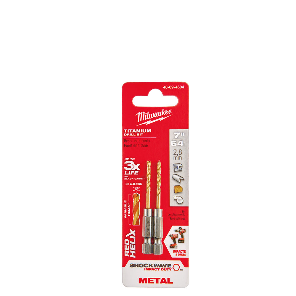 Milwaukee 48-89-4604 7/64" Titanium Shockwave Drill Bit - 2
