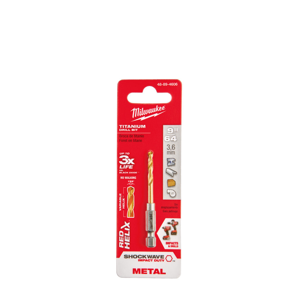 Milwaukee 48-89-4606 9/64" Titanium Shockwave Drill Bit - 2