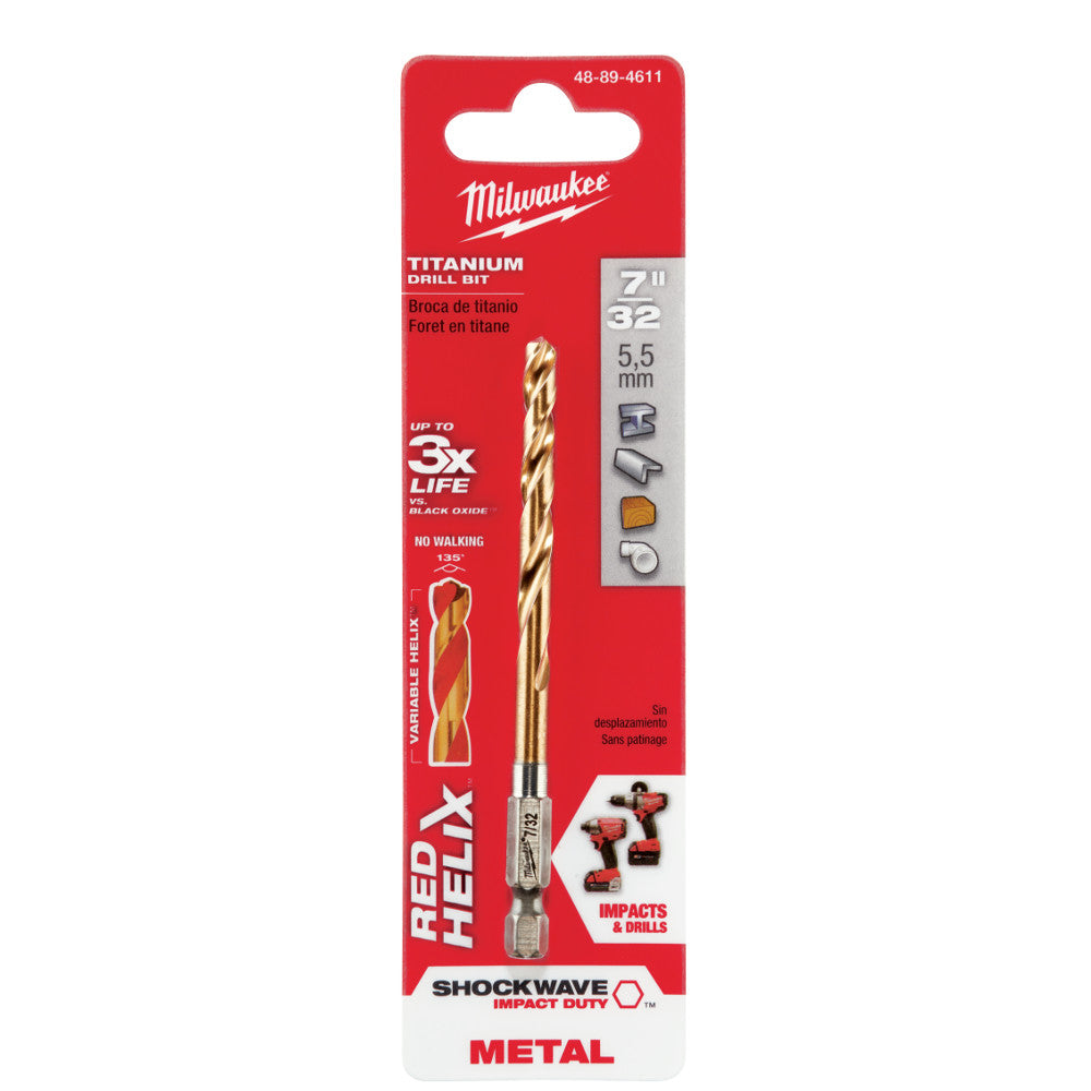 Milwaukee 48-89-4611 7/32" Titanium Shockwave Drill Bit - 2