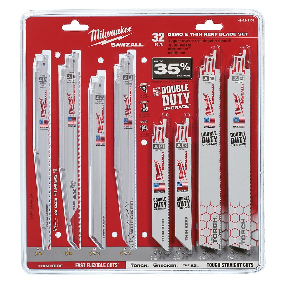 Milwaukee 49-22-1132 Milwaukee 32-Piece Mega SAWZALL Blade Kit