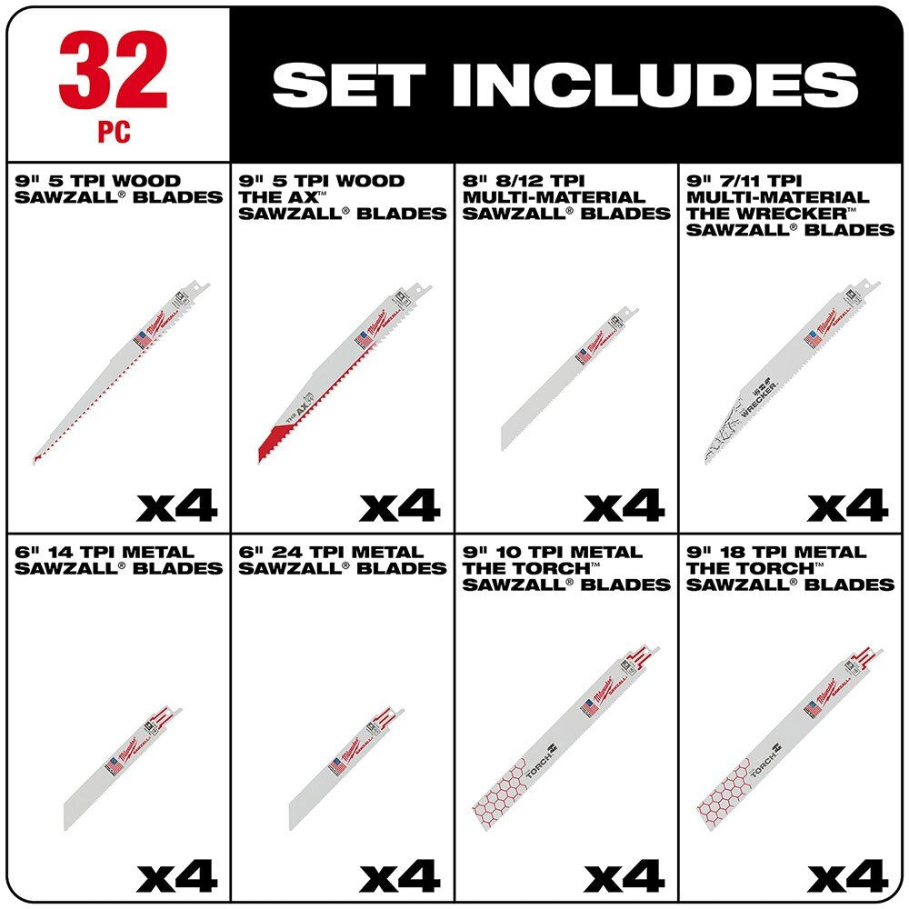 Milwaukee 49-22-1132 Milwaukee 32-Piece Mega SAWZALL Blade Kit - 2