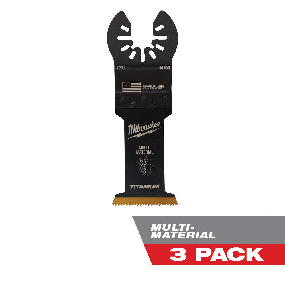 Milwaukee 49-25-1233 Milwaukee® OPEN-LOK™ 1-3/8" TITANIUM ENHANCED BI-METAL MULTI-MATERIAL BLADES 3PK