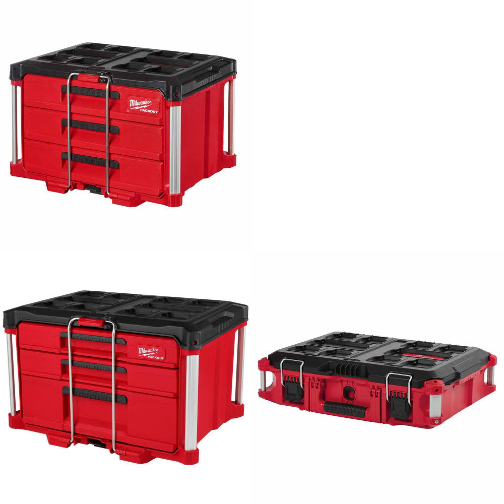 Milwaukee 3-Drawer Tool Box Kit W/ Multi-Depth 3-Drawer and FREE Tool Box