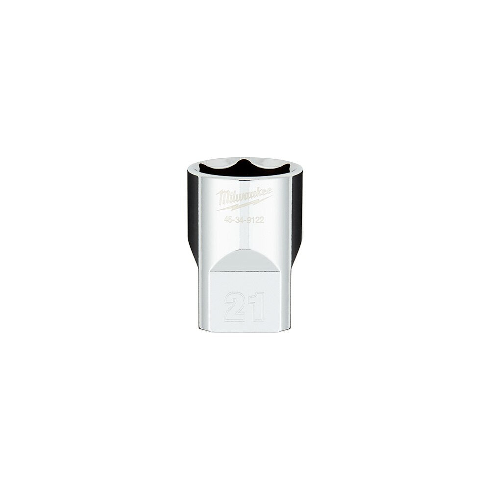 Milwaukee  45-34-9122 1/2" Drive 21mm Metric 6-Point Socket with FOUR FLAT™ Sides