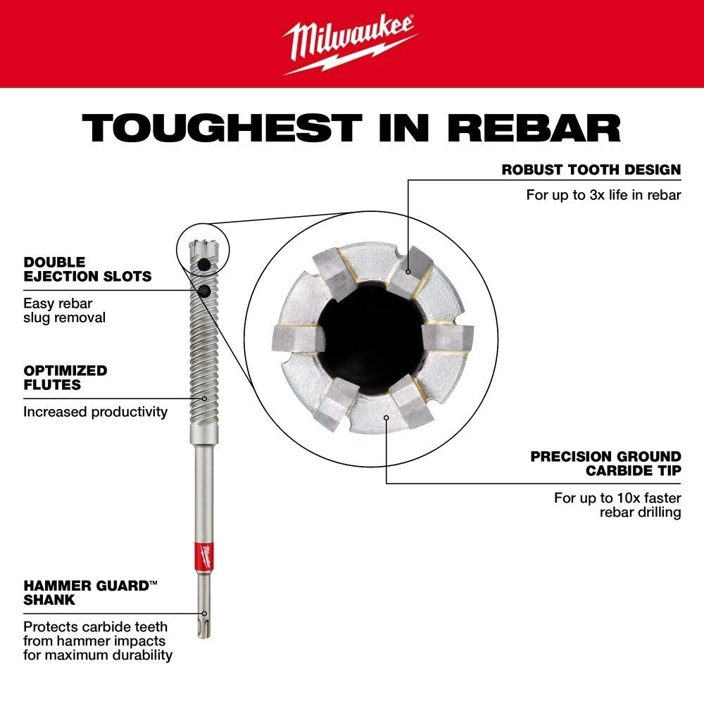 Milwaukee 48-20-6734 SDS PLUS 1-1/2" X 12" Rebar Cutter - 5