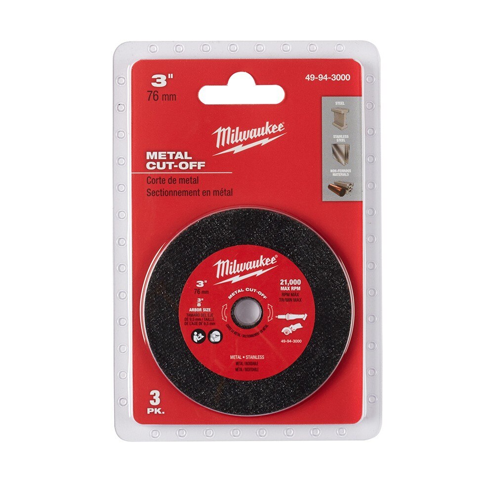 Milwaukee 49-94-3000 3" Metal Cut Off Wheel 3 Pack - 2